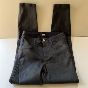 PAIGE | Coated Horton Ankle Skinny Jeans in Steel Blue Coating Sz 24
